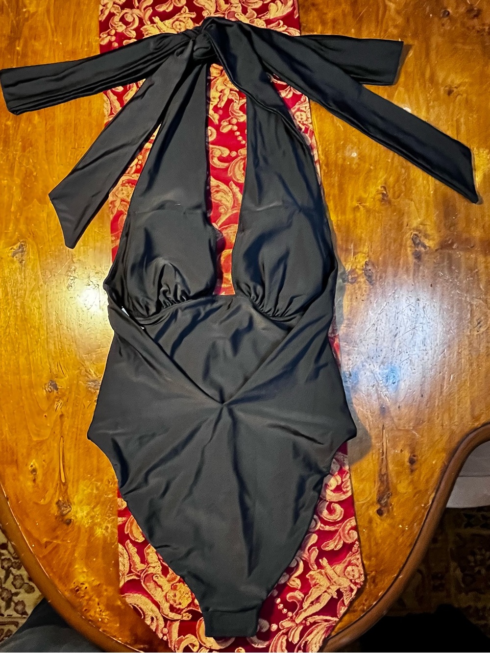 Express Women's Body Contour Swimsuit One Piece Convertible Halter Black NWT